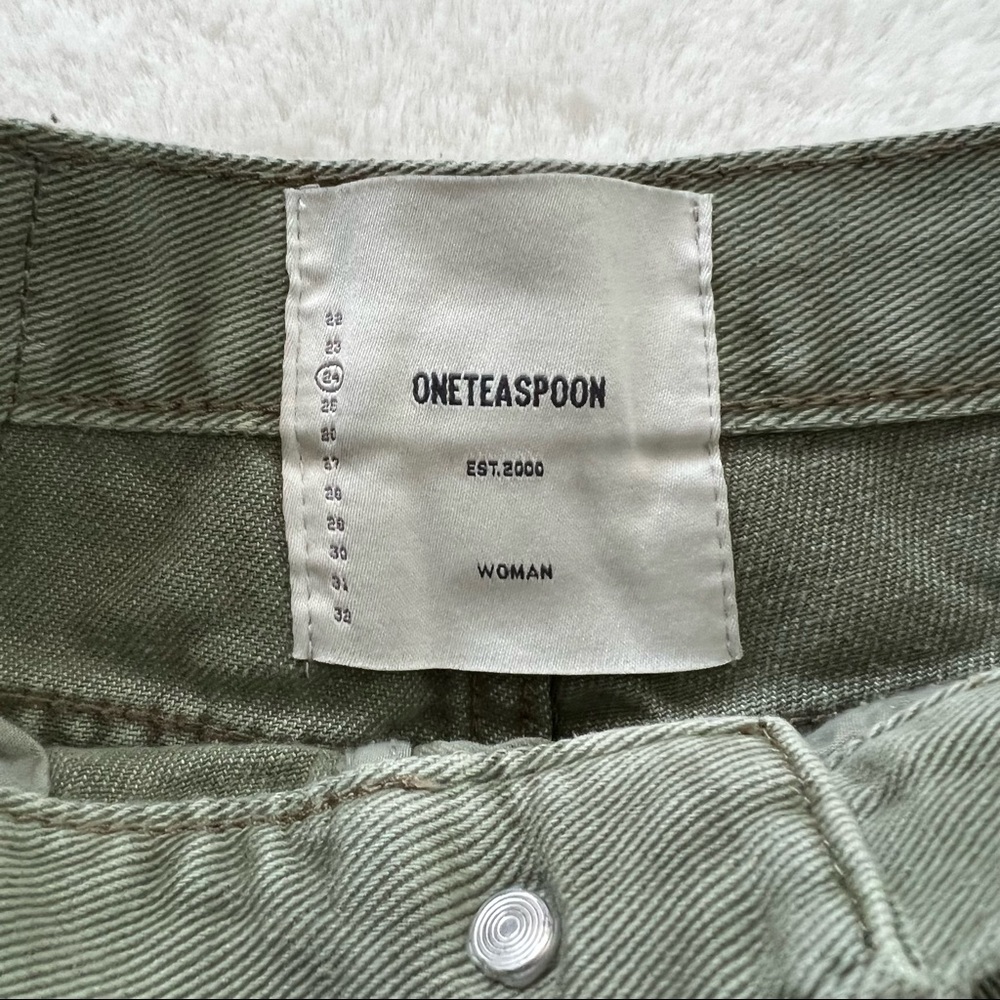 One Teaspoon Khaki Truckers Long Length Shorts Size 24 NWT - Picture 9 of 16